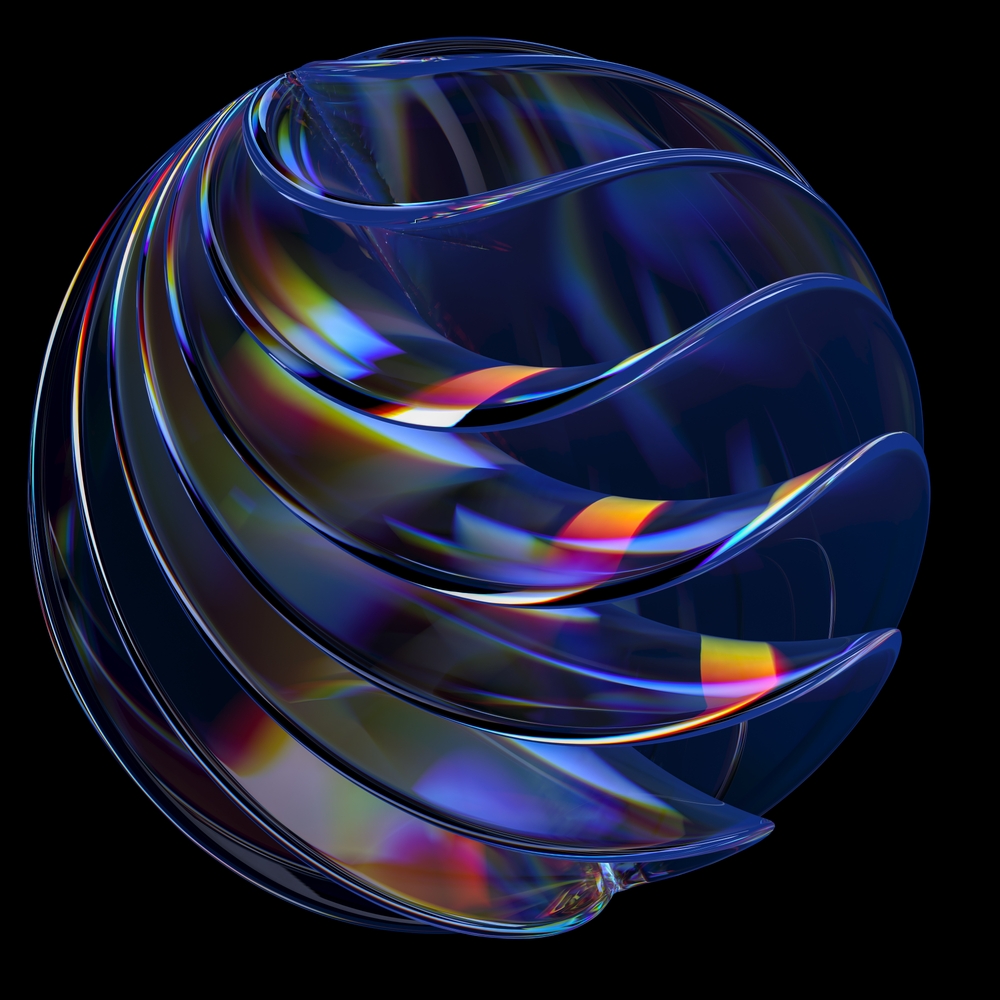 Futuristic,3d,Rendering,Abstract,Ball,,Color,Gradient,Spherical,Glass,Orb