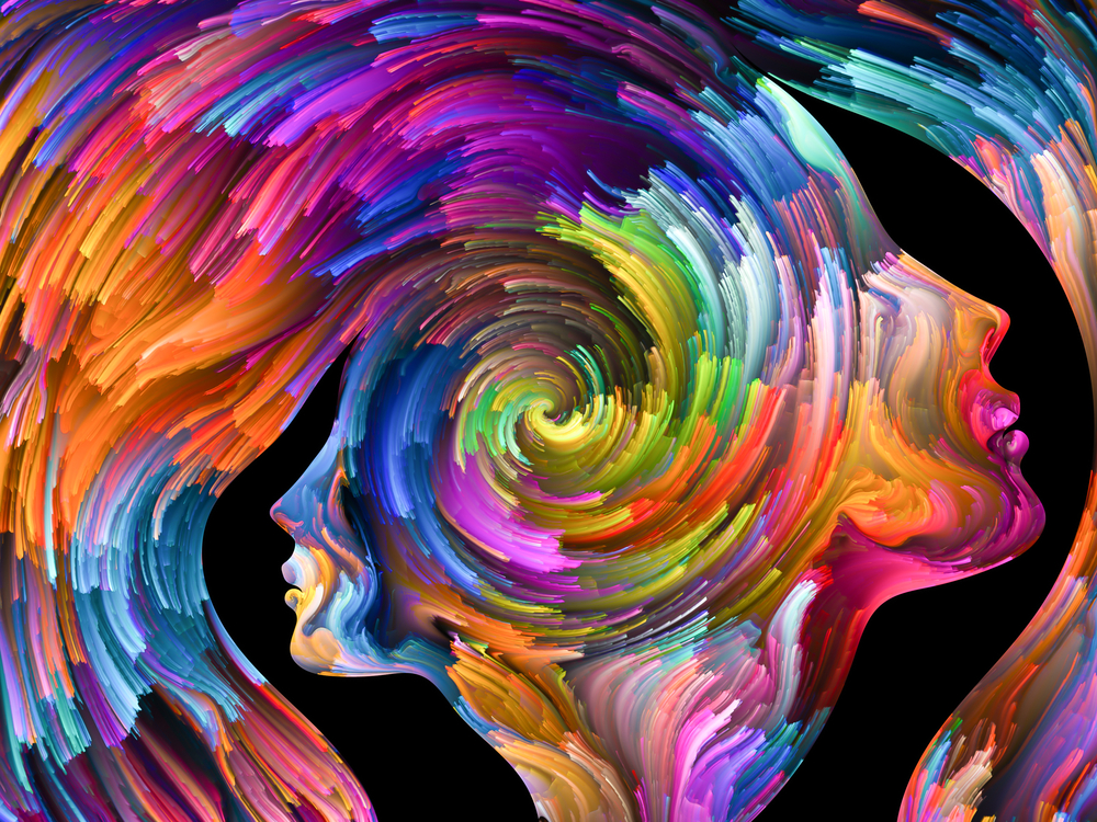Colors,In,Us,Series.,Interplay,Of,Human,Profiles,And,Swirls